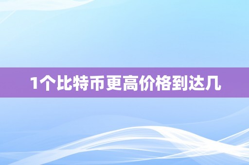 1个比特币更高价格到达几