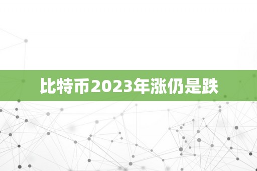 比特币2023年涨仍是跌