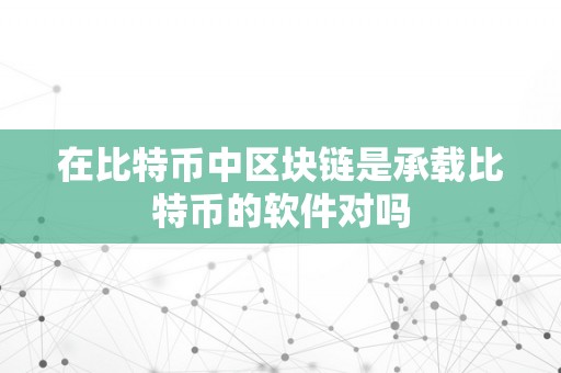 在比特币中区块链是承载比特币的软件对吗