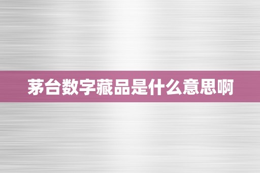 茅台数字藏品是什么意思啊