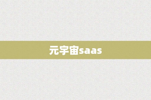 元宇宙saas