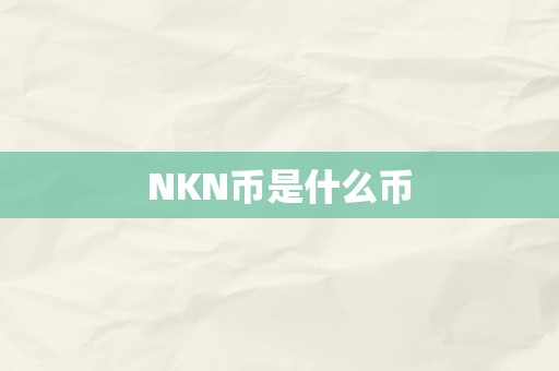 NKN币是什么币