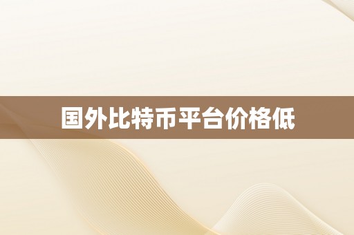 国外比特币平台价格低