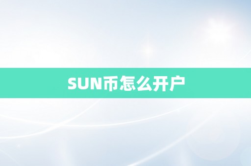 SUN币怎么开户