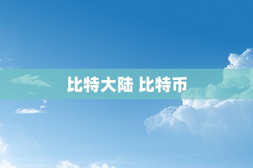 比特大陆 比特币