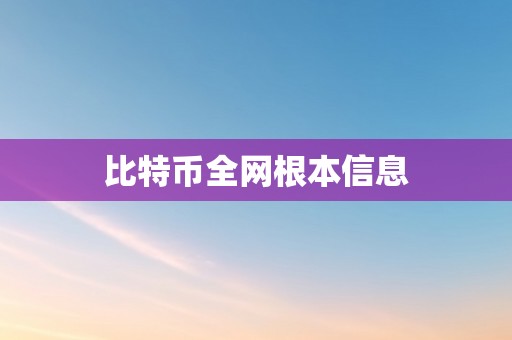 比特币全网根本信息