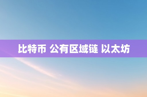 比特币 公有区域链 以太坊