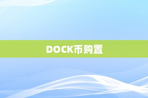 DOCK币购置