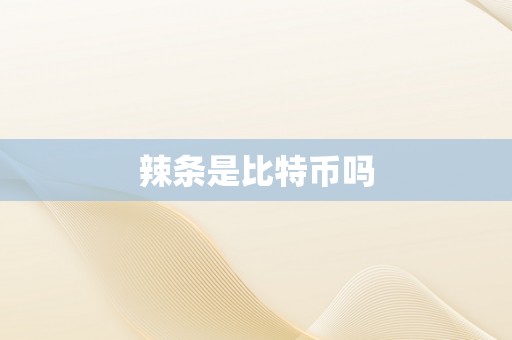 辣条是比特币吗