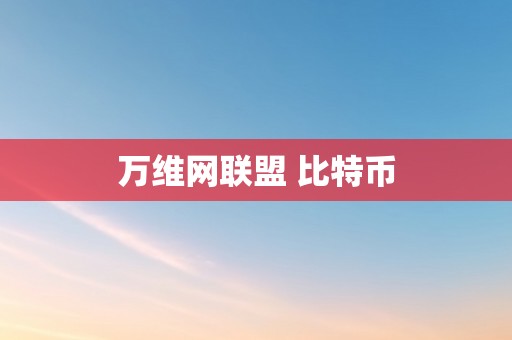 万维网联盟 比特币