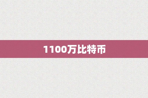 1100万比特币