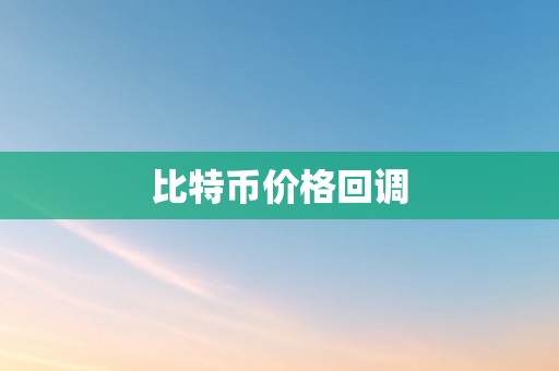 比特币价格回调