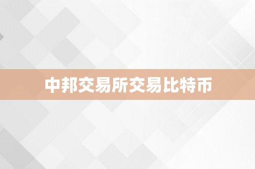 中邦交易所交易比特币