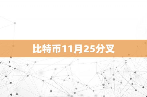 比特币11月25分叉