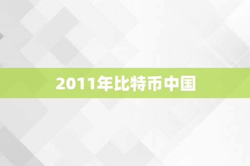 2011年比特币中国