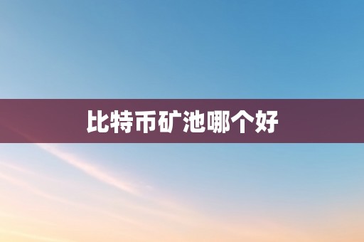 比特币矿池哪个好