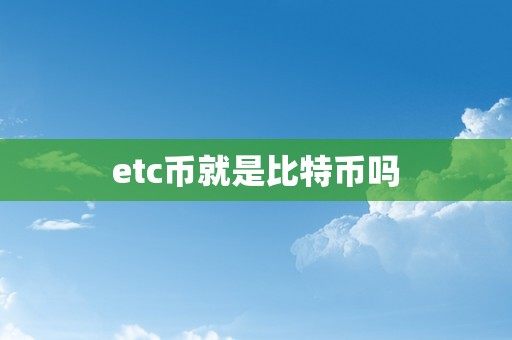 etc币就是比特币吗