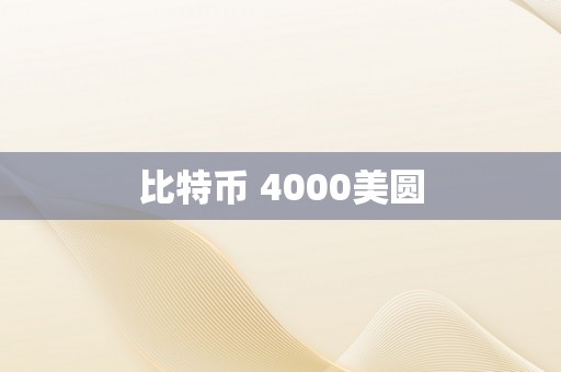 比特币 4000美圆