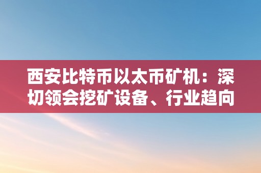 西安比特币以太币矿机：深切领会挖矿设备、行业趋向和投资前景