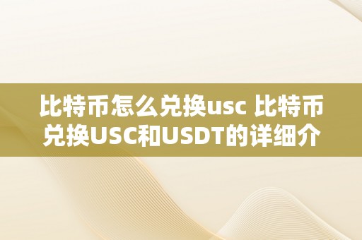 比特币怎么兑换usc 比特币兑换USC和USDT的详细介绍及操做流程 比特币怎么兑换usdt