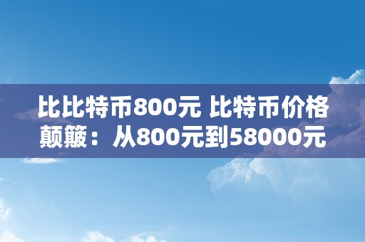 比比特币800元 比特币价格颠簸：从800元到58000元的起飞与挣扎 比特币58000