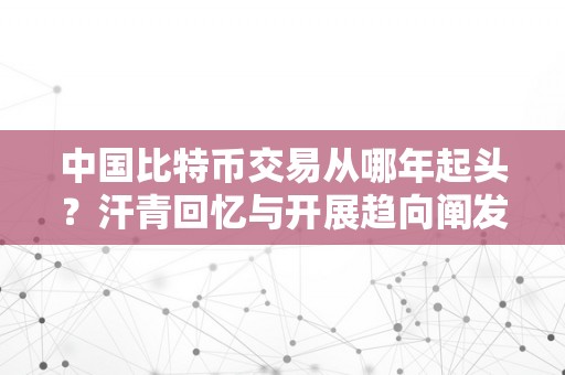 中国比特币交易从哪年起头？汗青回忆与开展趋向阐发