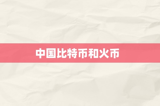 中国比特币和火币  