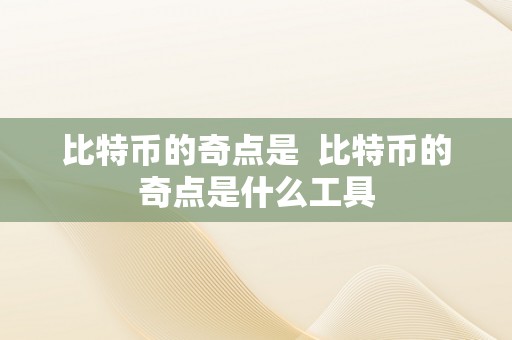 比特币的奇点是  比特币的奇点是什么工具