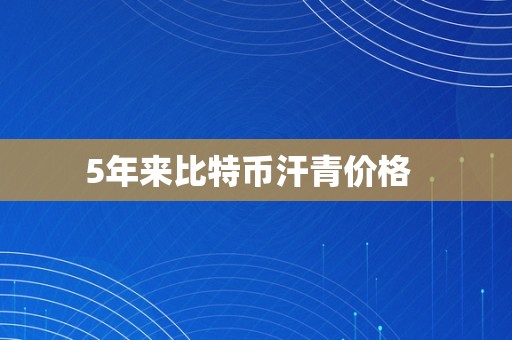 5年来比特币汗青价格  