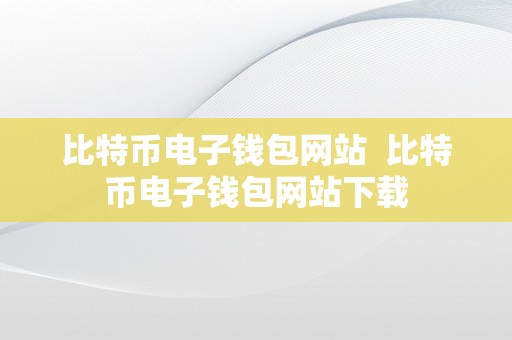 比特币电子钱包网站  比特币电子钱包网站下载