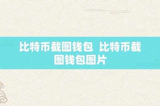 比特币截图钱包  比特币截图钱包图片