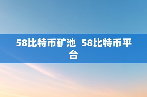 58比特币矿池  58比特币平台