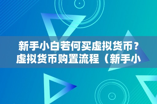 新手小白若何买虚拟货币？虚拟货币购置流程（新手小白如何购置虚拟货币）