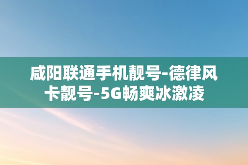 咸阳联通手机靓号-德律风卡靓号-5G畅爽冰激凌