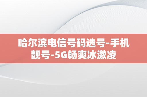 哈尔滨电信号码选号-手机靓号-5G畅爽冰激凌