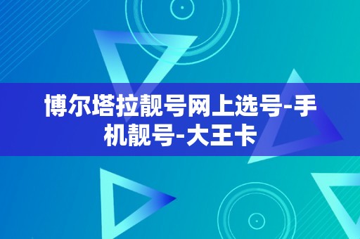 博尔塔拉靓号网上选号-手机靓号-大王卡