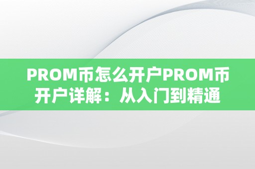 PROM币怎么开户PROM币开户详解：从入门到精通