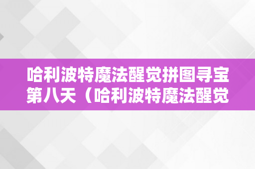 哈利波特魔法醒觉拼图寻宝第八天（哈利波特魔法醒觉拼图寻宝第八天视频）