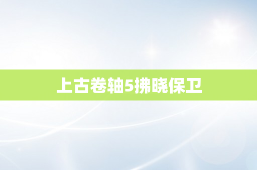 上古卷轴5拂晓保卫