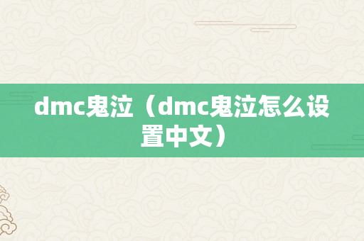 dmc鬼泣（dmc鬼泣怎么设置中文）