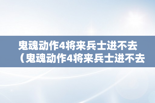 鬼魂动作4将来兵士进不去（鬼魂动作4将来兵士进不去怎么办）