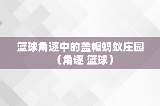 篮球角逐中的盖帽蚂蚁庄园（角逐 篮球）