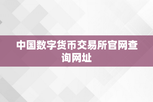 中国数字货币交易所官网查询网址