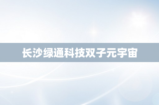 长沙绿通科技双子元宇宙