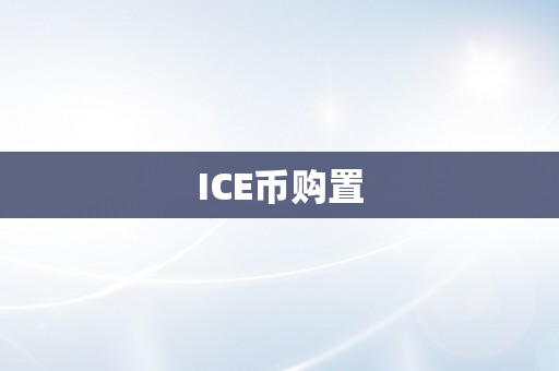 ICE币购置