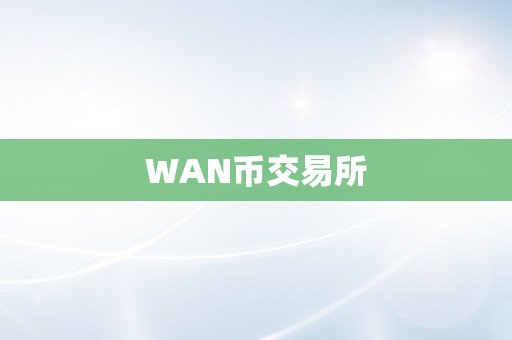 WAN币交易所