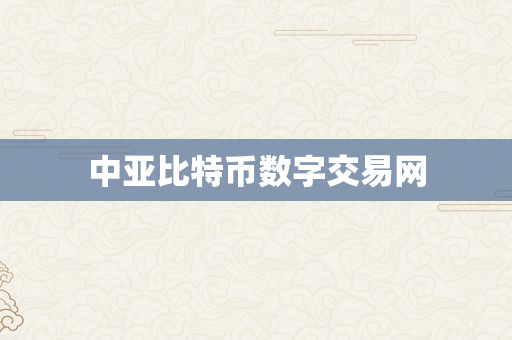 中亚比特币数字交易网