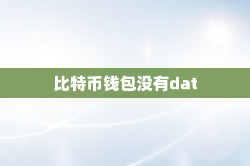 比特币钱包没有dat