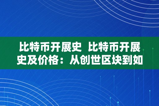 比特币开展史  比特币开展史及价格：从创世区块到如今的颠簸