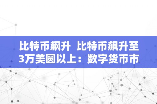 比特币飙升  比特币飙升至3万美圆以上：数字货币市场的新变革